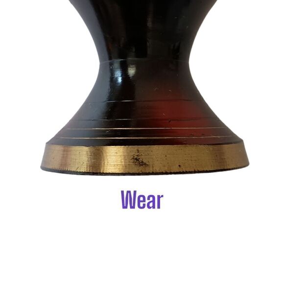 Brass Etched Gold Vase Brown Red Fluted Goth Witchy Kapasi Vintage Christmas - Picture 5 of 16